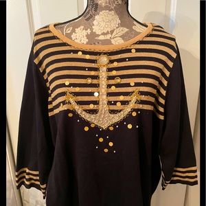 Black Anchor⚓️Sequin Top